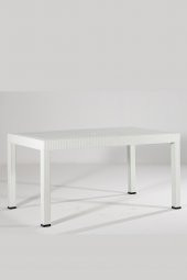 SANDALİE Rattan 90x150 Camsız Beyaz Masa - Bahçe&Balkon&Teras - 1