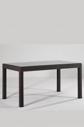 Rattan 90x150 Camlı Kahve Masa - Bahçe&Balkon&Teras - 1