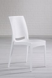 SANDALİE 4 Adet Rattan Beyaz Sandalye / Balkon-Bahçe-Teras - 2