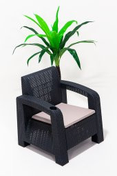 SANDALİE Olimpos Tekli 1 Kişilik Koltuk Balkon&Teras Bahçe Koltuk / Antrasit - 1