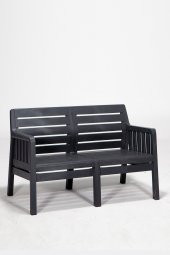 Modalife Lara Mindersiz 2+1+1+S Bahçe Çay Takımı Teras Mobilyası - Antrasit - 2