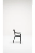 SANDALİE 4 Adet Rattan Lüx Antrasit Sandalye / Balkon-Bahçe-Teras - 3