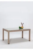 SANDALİE Rattan Large Lüx Camlı Cappucino Masa Takımı Bahçe&balkon 1 Camlı Masa + 6 Sandalye - 2