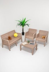 SANDALİE Lara MİNDERSİZ / 2 1 1 S Bahçe Takımı Balkon - Bahçe - Teras Mobilyası / Cappucino - 1