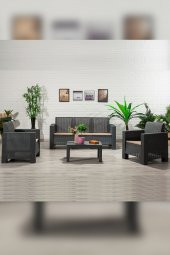 SANDALİE Aksu 3+1+1+S Balkon&Teras Bahçe Mobilyası / Antrasit - 1