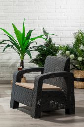 SANDALİE Olimpos 1+1+S  Balkon&Teras Bahçe Mobilyası / Antrasit - 2