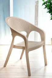 SANDALİE Garden Rattan Cappucino Masa Takımı Bahçe&Balkon - 1 Masa 4 Sandalye - 2