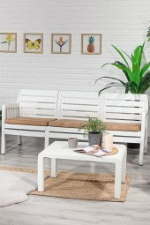 SANDALİE Lara 3+1+1+S Bahçe Takımı  Balkon - Bahçe - Teras  Mobilyası / Beyaz - 2