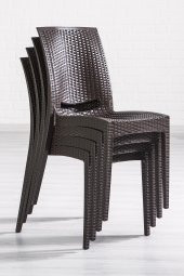 SANDALİE Rattan Small Camlı Kahve Masa Takımı Bahçe&balkon 1 Camlı Masa + 4 Sandalye - 3