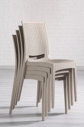SANDALİE Rattan Large Cappucino Masa Takımı Bahçe&balkon 1 Masa + 6 Sandalye - 3