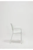 SANDALİE Rattan Small Lüx Camlı Beyaz Masa Takımı Bahçe&balkon 1 Camlı Masa + 4 Sandalye - 5