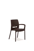 Sandalie Rattan Large Lüx Camlı Kahve Masa Takımı Bahçe&balkon 1 Camlı Masa + 6 Sandalye - 4