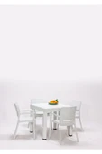 Rattan Beyaz Kollu 4 Sandalye Masa Takımı - Bahçe&Balkon&Teras - 1