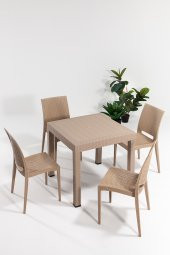 SANDALİE Rattan Masa Takımı - Cappucino - 1