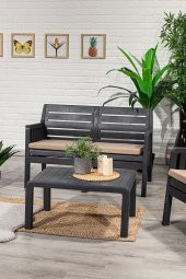 SANDALİE Lara 2 1 1 S Bahçe Takımı Balkon - Bahçe - Teras Mobilyası / Antrasit - 2