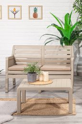 SANDALİE Lara 2+1+1+S Bahçe Takımı  Balkon - Bahçe - Teras  Mobilyası / Cappucino - 2