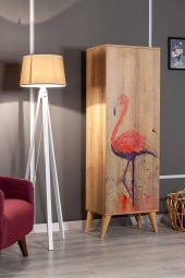 SANDALİE Bingo Flamingo / 8 Raflı Tek Kapaklı Çok Amaçlı Mutfak Dolabı Banyo Dolabı Çok Amaçlı Dolap - 1