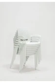 Rattan Beyaz Kollu 4 Sandalye Masa Takımı - Bahçe&Balkon&Teras - 6