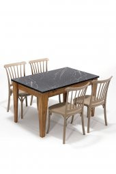 SANDALİE Avrupa / Violet Mutfak Masa Takımı 1 Masa 4 Sandalye - Cappucino thumbnail 1