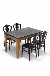 SANDALİE Avrupa / Carisma Mutfak Masa Takımı 1 Masa 4 Sandalye - Siyah thumbnail 1