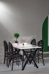 SANDALİE Matrix Wega Beyaz / Venüs Mutfak Masa Takımı - Siyah - 1