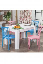 SANDALİE Arda / Violet Mutfak Masa Takımı 4 Sandalye 1 Masa - Pembe/Mavi thumbnail 1