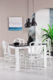 SANDALİE Mirage / Carisma Mutfak Masa Takımı 4 Sandalye 1 Masa - Beyaz thumbnail 1