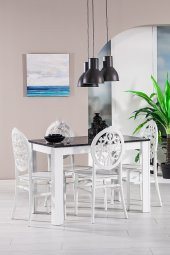 SANDALİE Mirage / Venüs Mutfak Masa Takımı 4 Sandalye 1 Masa - Beyaz - 1