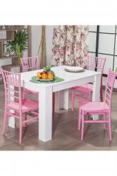 SANDALİE Arda / Soho Mutfak Masa Takımı 4 Sandalye 1 Masa - Pembe - 1