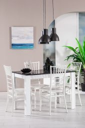 SANDALİE Mirage / Soho Mutfak Masa Takımı 4 Sandalye 1 Masa - Beyaz - 1