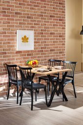 SANDALİE Matrix Wega Atlantik Çam / Violet Mutfak Masa Takımı - Siyah thumbnail 1