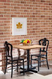 SANDALİE Tango Açık Ceviz / Carisma Yeni Nesil Exstra Kullanışlı Masa Takımı - Siyah thumbnail 2