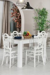 SANDALİE Arda / Keops Mutfak Masa Takımı 1 Masa 4 Sandalye - Beyaz - 1