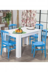 SANDALİE Arda / Miray Mufak Masa Takımı 4 Sandalye 1 Masa - Mavi - 1