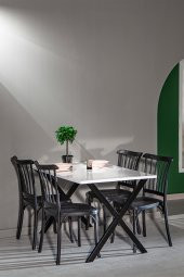 SANDALİE Matrix Maxima Beyaz / Violet Mutfak Masa Takımı - Siyah thumbnail 1