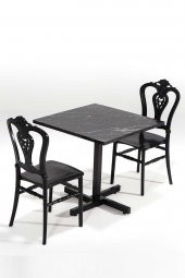 SANDALİE Tango Mermer Desen Carisma Mutfak Masa Takımı - Siyah - 1