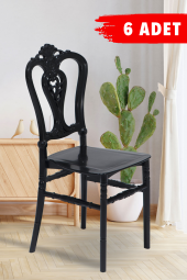 SANDALİE 6 Adet Carisma Siyah Sandalye / Balkon-Bahçe-Mutfak - 1