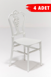 SANDALİE 4 Adet Carisma Beyaz Sandalye / Balkon-Bahçe-Mutfak - 1