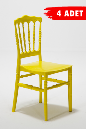 SANDALİE 4 Adet Miray Sarı Sandalye / Balkon-Bahçe-Mutfak thumbnail 1