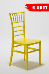 SANDALİE 6 Adet Soho Sarı Sandalye / Balkon-Bahçe-Mutfak thumbnail 1