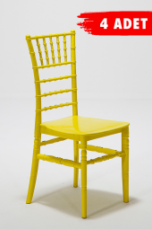SANDALİE 4 Adet Soho Sarı Sandalye / Balkon-Bahçe-Mutfak - 1