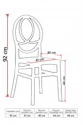 SANDALİE 6 Adet Phoenix Beyaz Sandalye / Balkon-Bahçe-Mutfak - 3