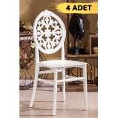 SANDALİE 4 ADET Venüs Sandalye Mat Beyaz - Mutfak / Balkon / Bahçe Sandalyesi - 1
