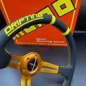 Momo Direksiyon Sarı İpli 35cm Ofsetli Model Deri Kaplama A+ Orjinal Ürün - 2