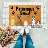 Esnature Köpek Desenli Patilerinizi Silin Yazılı Kapı Önü Paspası 45x70 Cm - 3