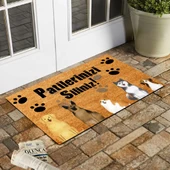 Esnature Köpek Desenli Patilerinizi Silin Yazılı Kapı Önü Paspası 45x70 Cm - 1