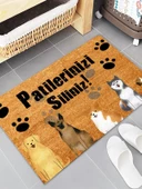 Esnature Köpek Desenli Patilerinizi Silin Yazılı Kapı Önü Paspası 45x70 Cm - 2