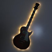 Veraart Işıklı  Uv Baskılı Duvar Dekorlu Gece Lambası Gitar 90 cm - 4