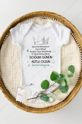 Canım Babam Doğum Günü Mavi Hediyenza Özel Tasarım Bebek Zıbın Pamuklu Çıtçıtlı Body Bebek Hediye - 1