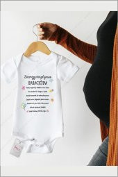 Sürpriz Ben Geliyorum Babacığım Hediyenza Özel Tasarım Bebek Zıbın Pamuklu Çıtçıtlı Body Bebek Hediye - 1